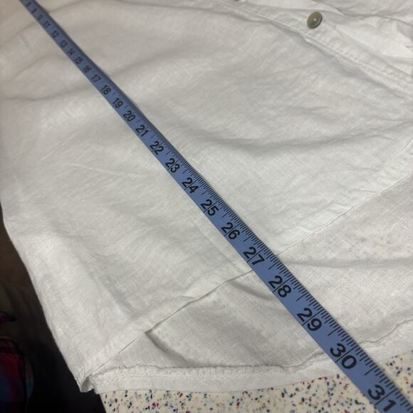 Puro Lino Women’s 100% Linen Oversized Cuffed Sleeve Shirt Resort Button Italy - Picture 8 of 8